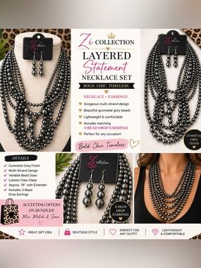 ✨ Zi Collection Layered Statement Necklace Set ✨